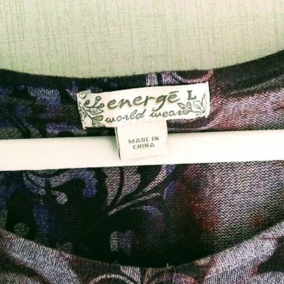 TUNIC STYLE*WOMEN L*MULTICOLOR PURPLES*ENERGY WORLD WEAR - Picture 5 of 8